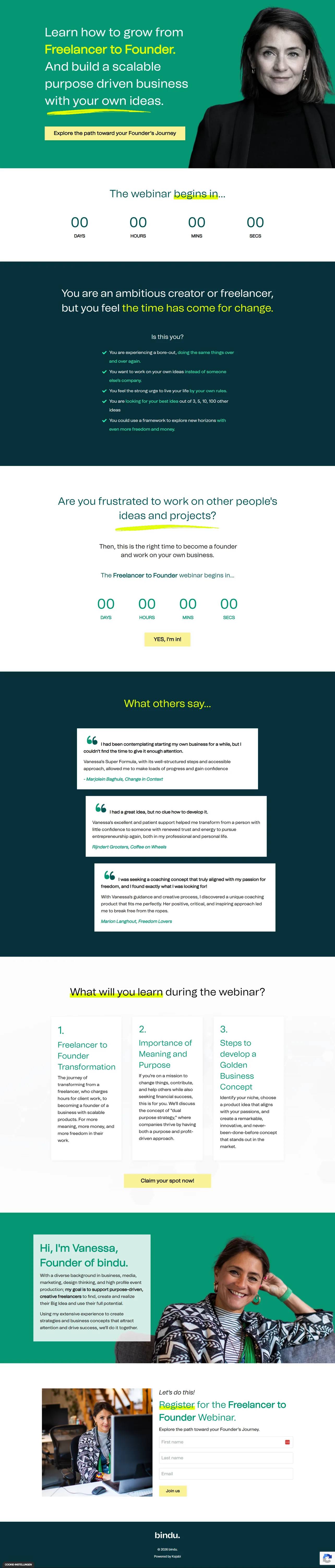 Evergreen Webinar Funnel Build for Vanessa Buisman