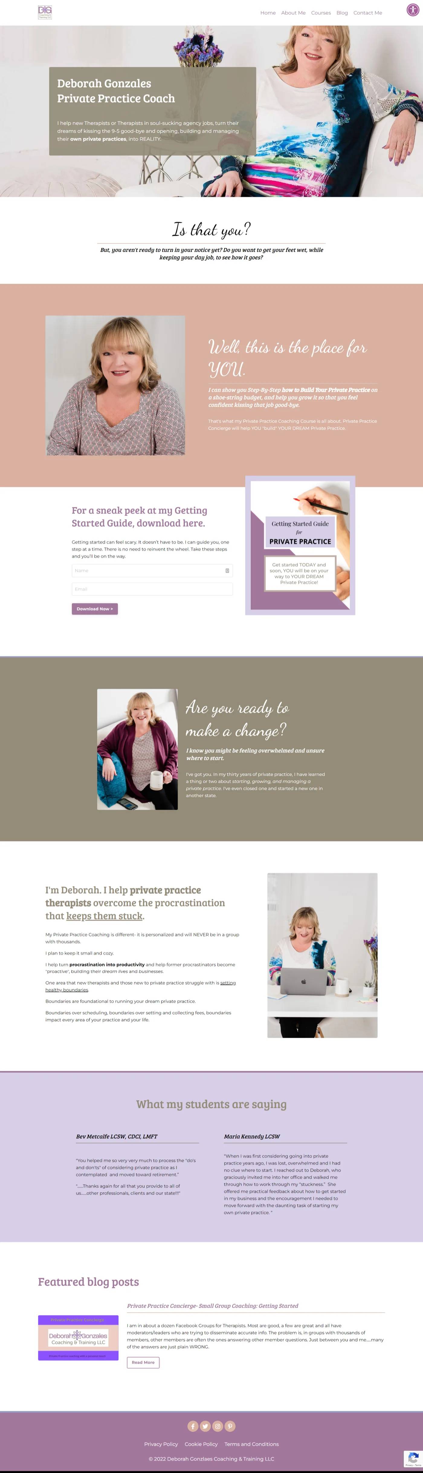 Kajabi Website Build for Deborah Gonzales