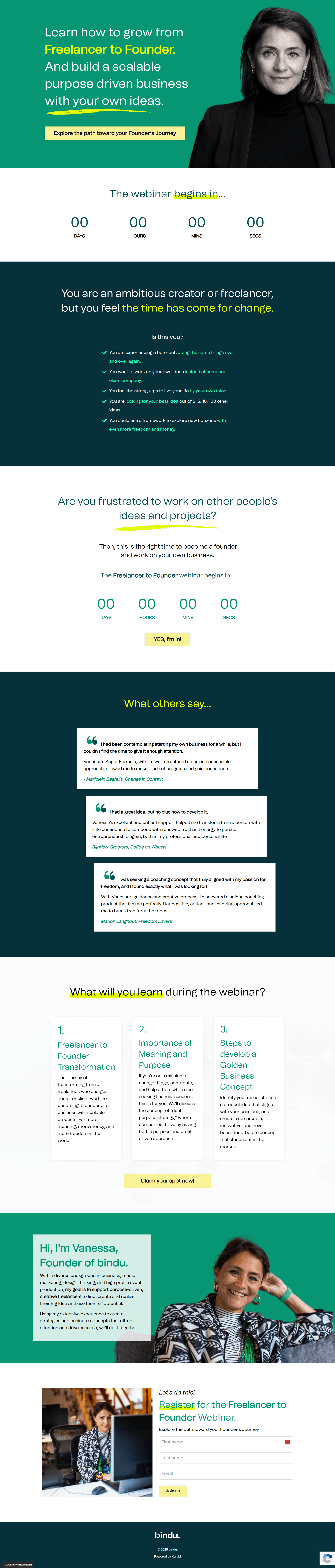 Evergreen Webinar Funnel Build for Vanessa Buisman