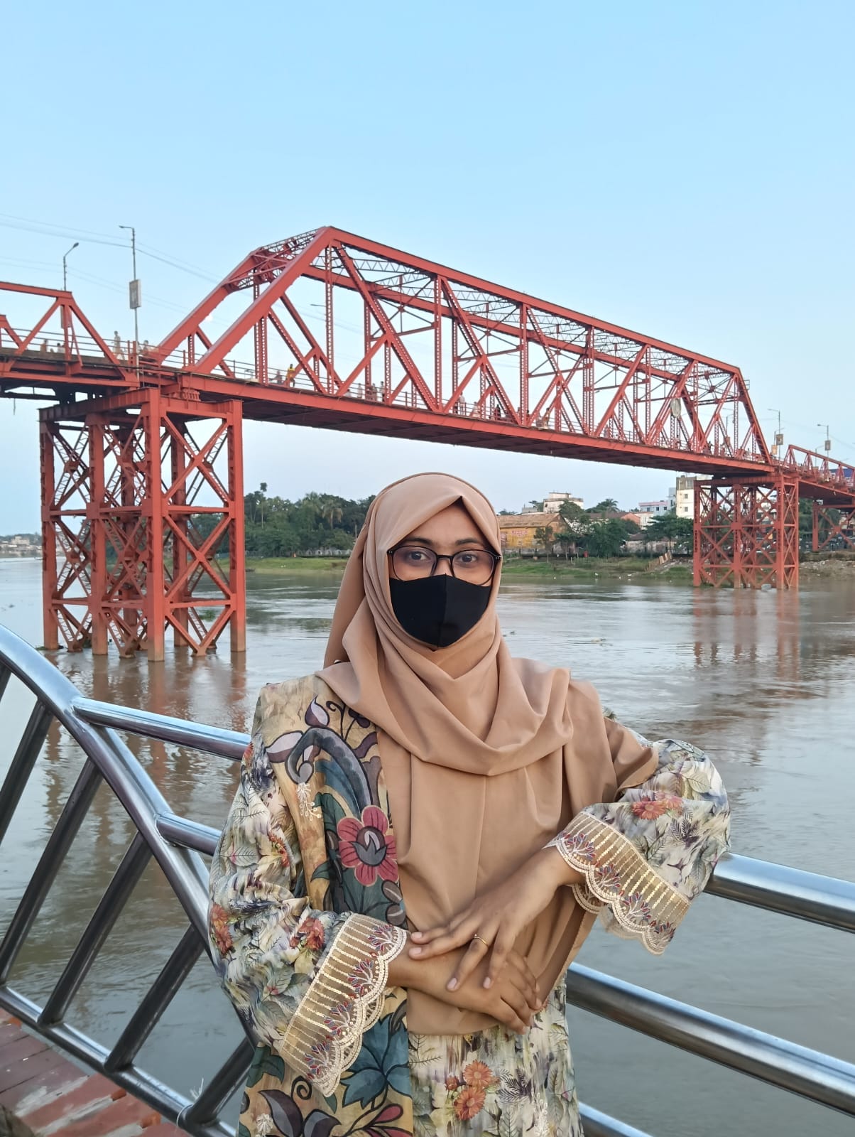 Nusrat Jahan by the river on a visit home